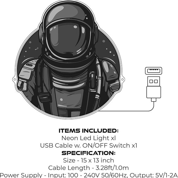 Astronaut LED Neon Sign - Picture 2 of 7